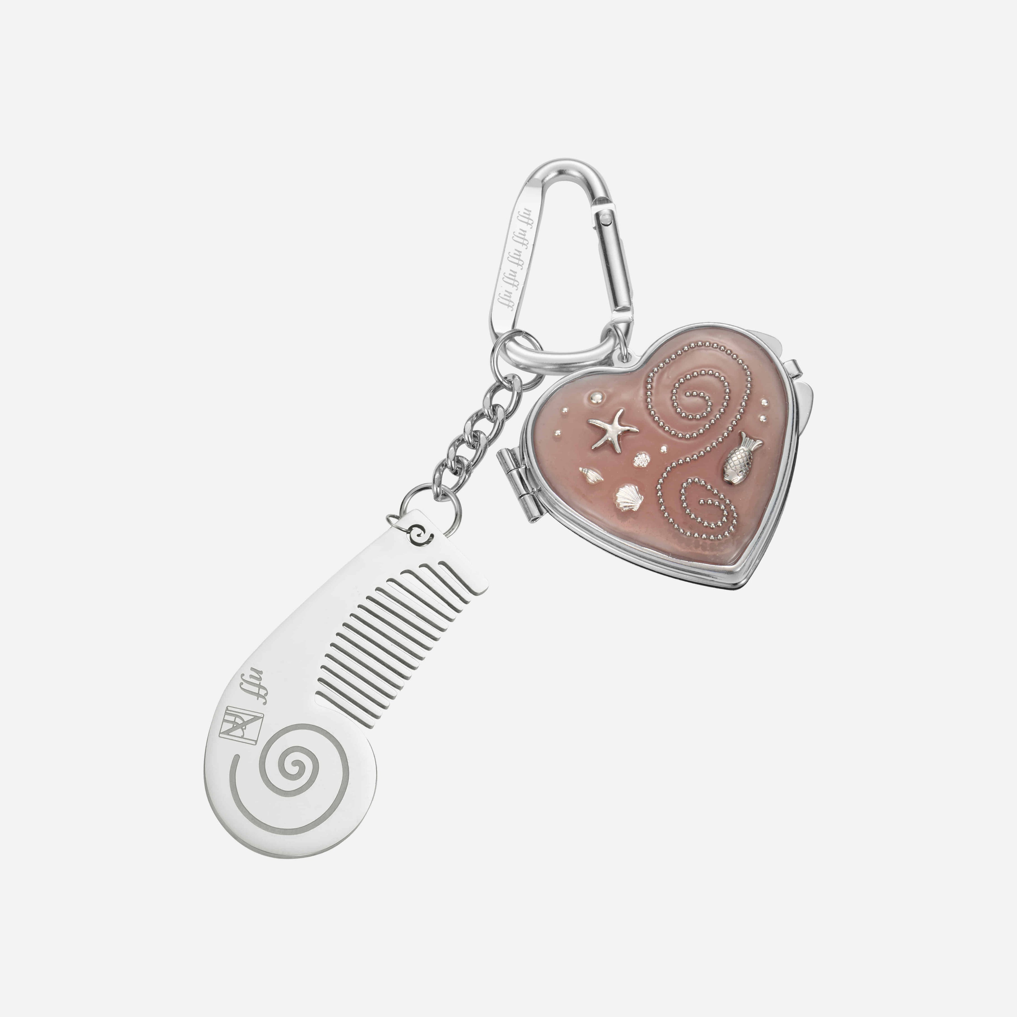 NFF DIVING HEART MIRROR KEYRING_CORAL
