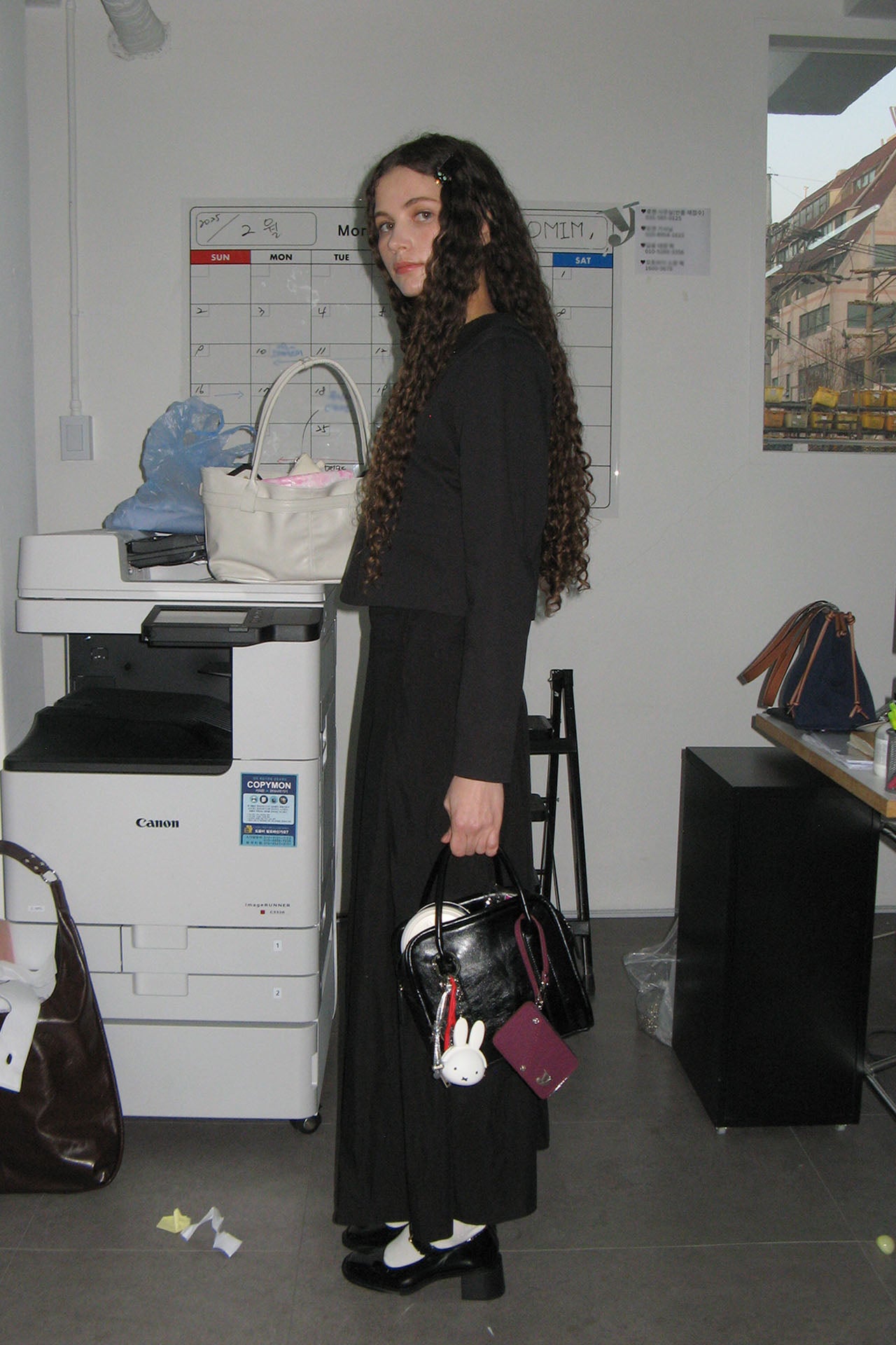 Yeomim mini box bag / crinkle black