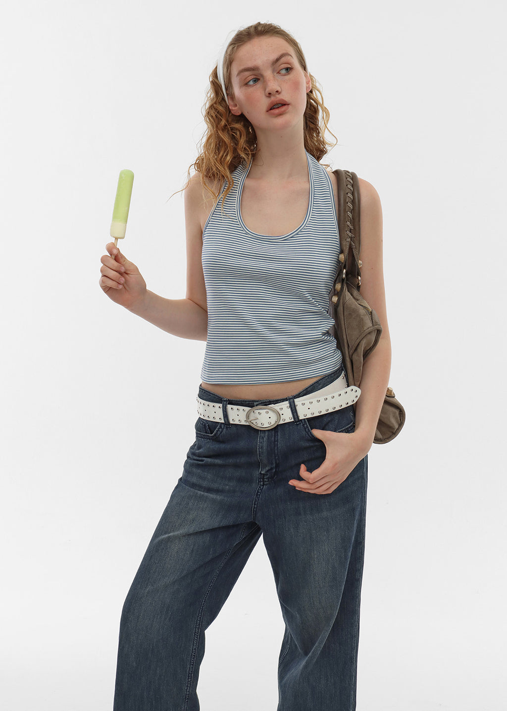 [韓國銷量破千][B-BASIC] Summer Stripe Halter Neck Top / 2colors