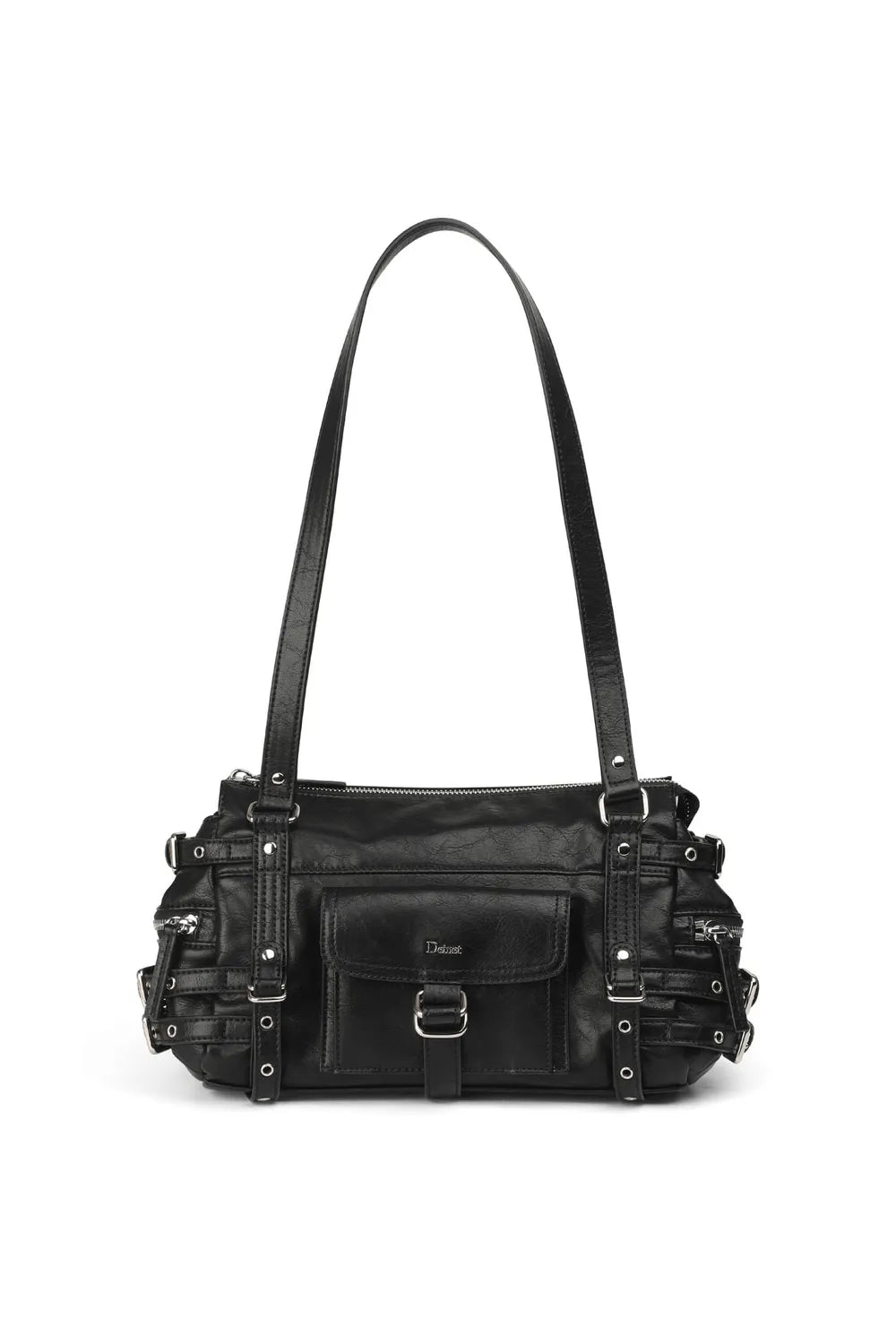 [DEINET] BELTED POCKET MINI SHOULDER BAG IN BLACK