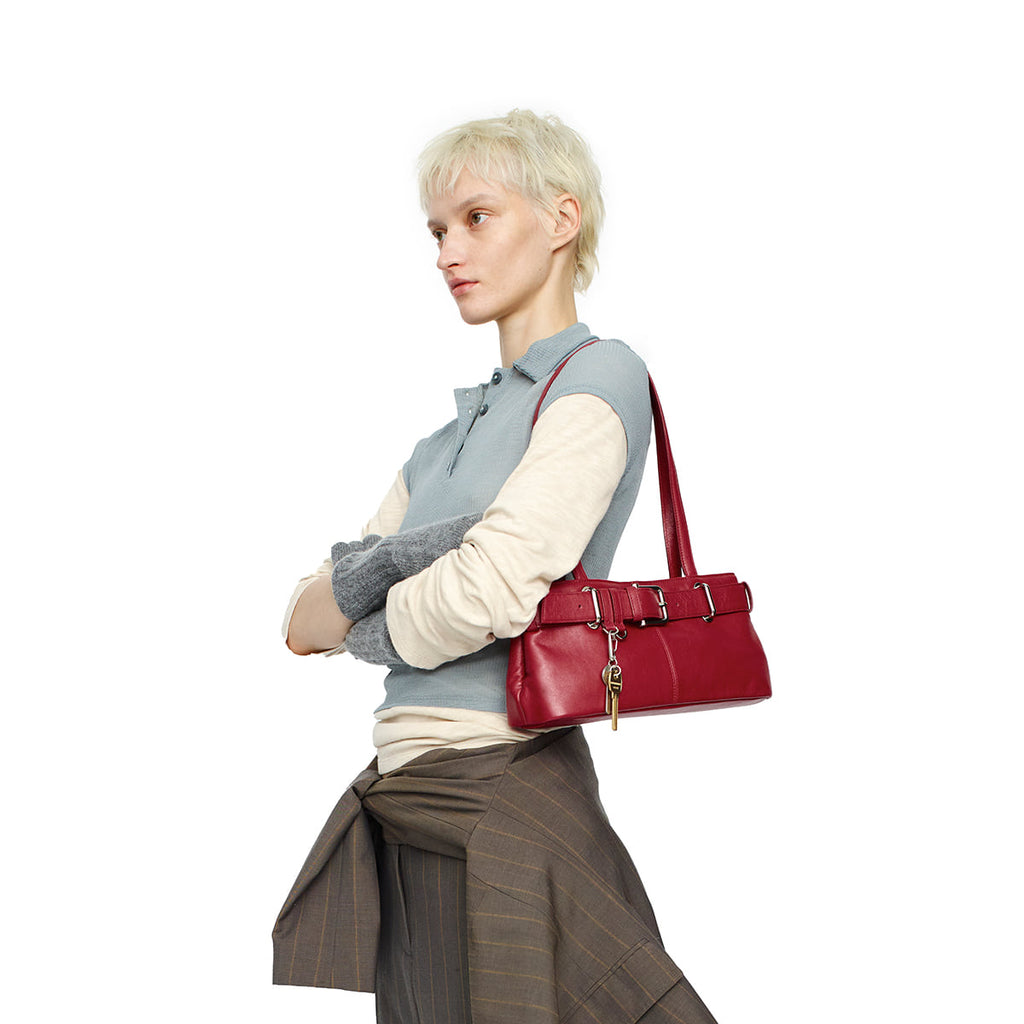 OSOI SHOULDER BROCLE MINI / PLUM RED