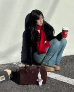 Heeari Sage Suede Square Bag / Brown