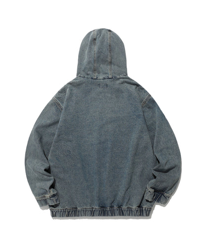 niceghostclub  STUD DENIM HOODIE JACKET [BLUE]