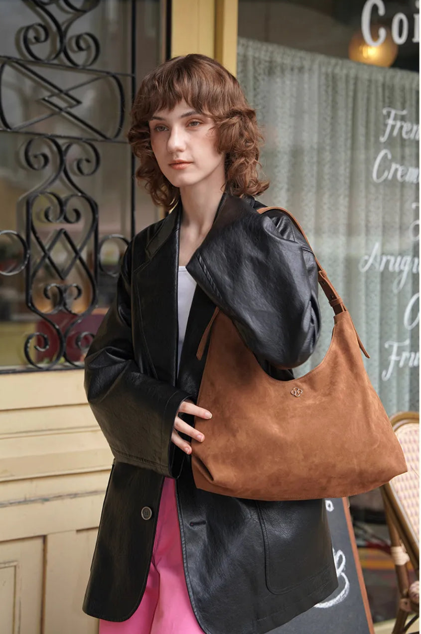 Heeari Ivy Suede Shoulder Bag - Camel