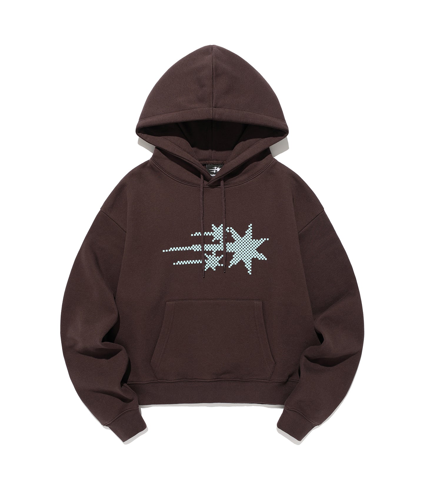 MOSAIC 3STAR CROP HOODIE [BROWN]