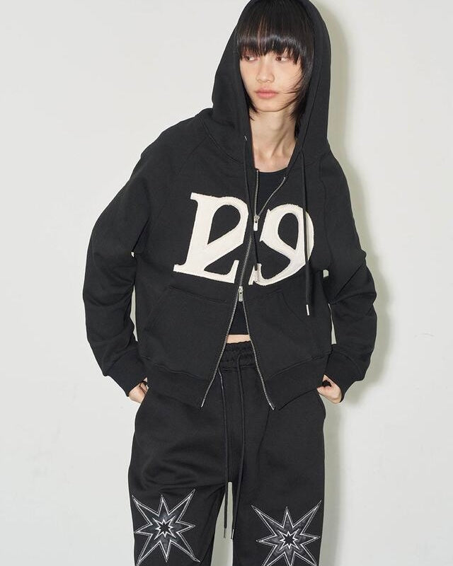 ILLIGO Logo Patch Hoodie Zip-Up / Black