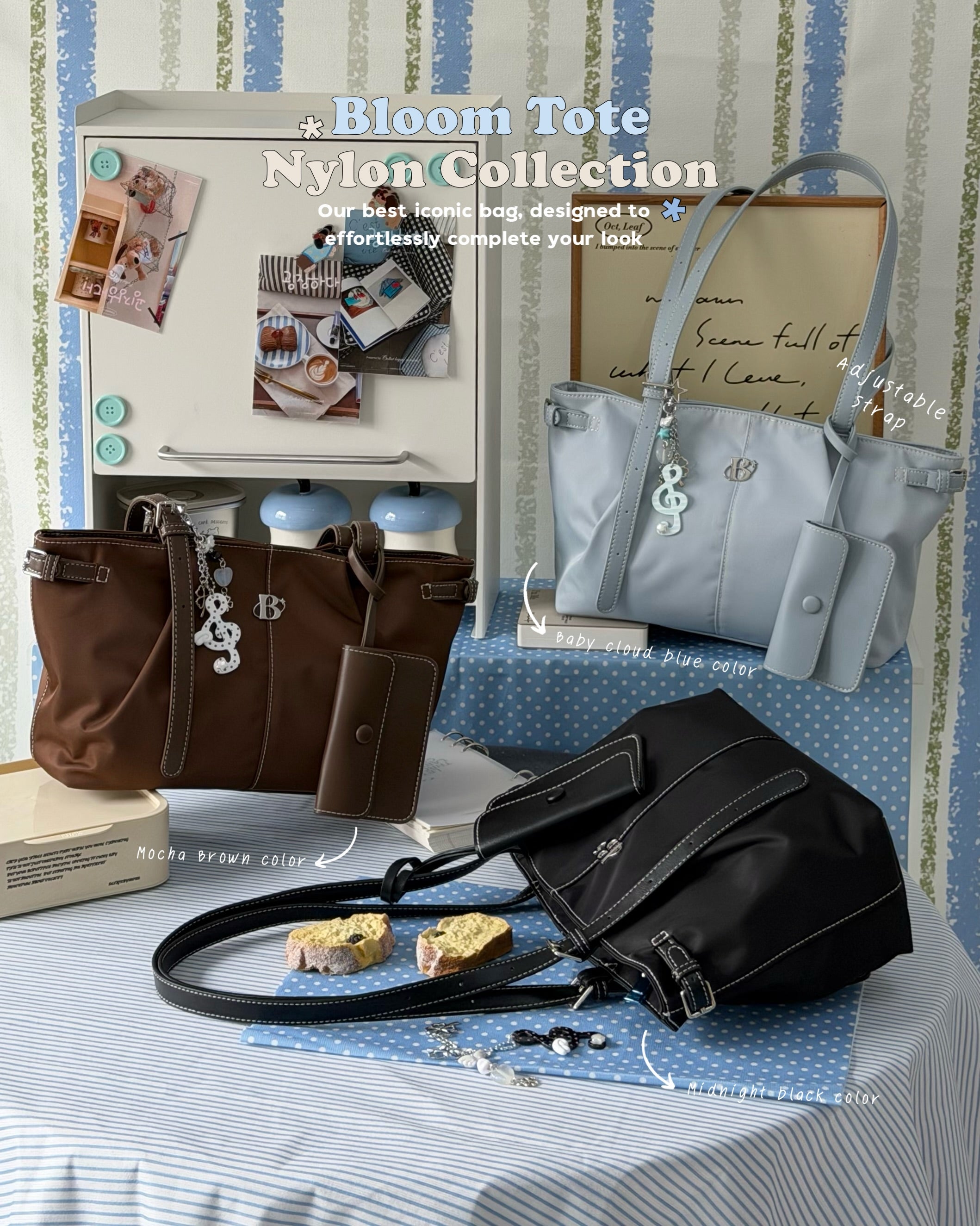 [獨家代理] [OBAGHOUSE] THE BLOOM TOTE ★NYLON★ COLLECTION_3 COLORS