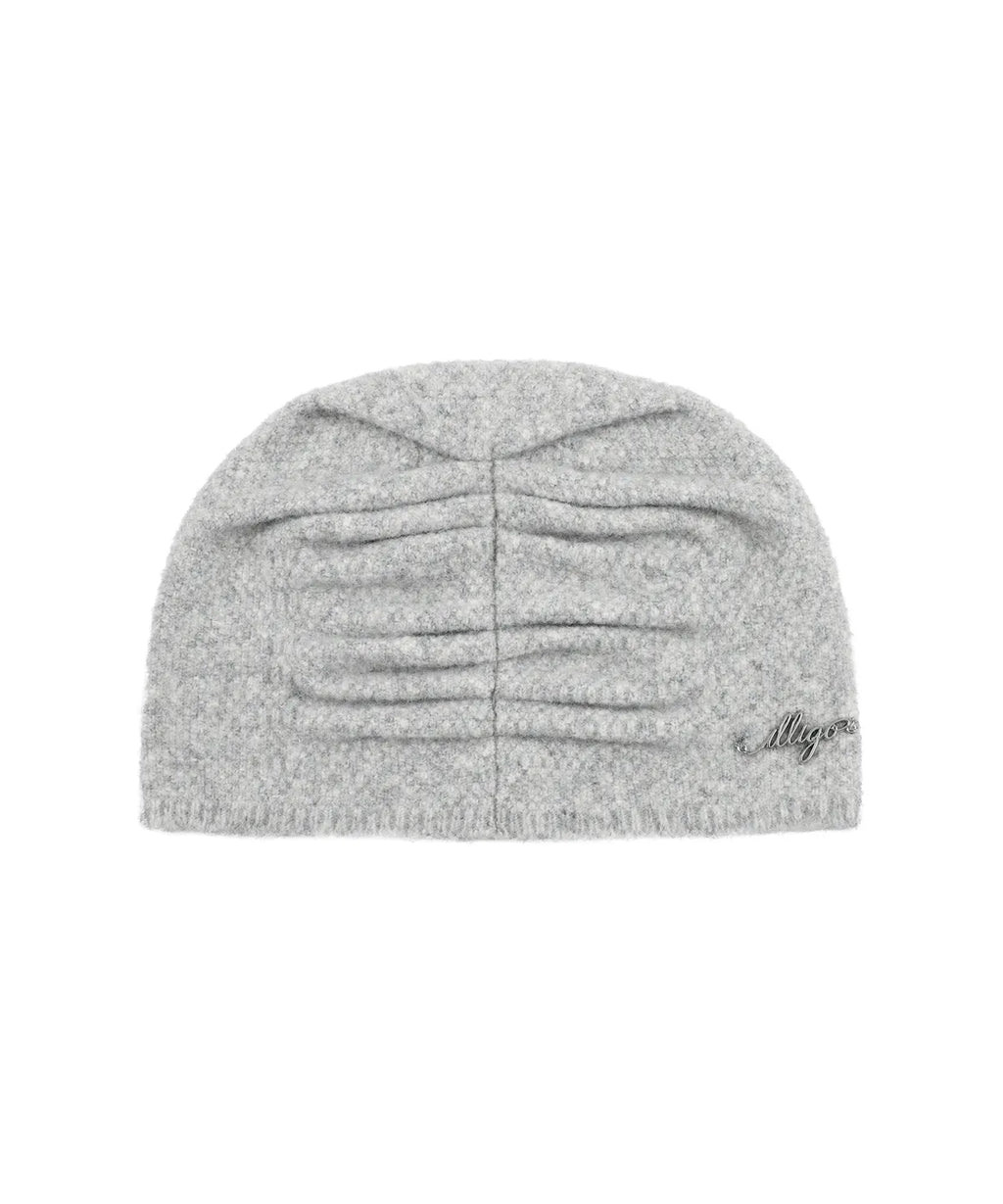 [illigo] DRAWING EMBROIDERY BEANIE_GREY