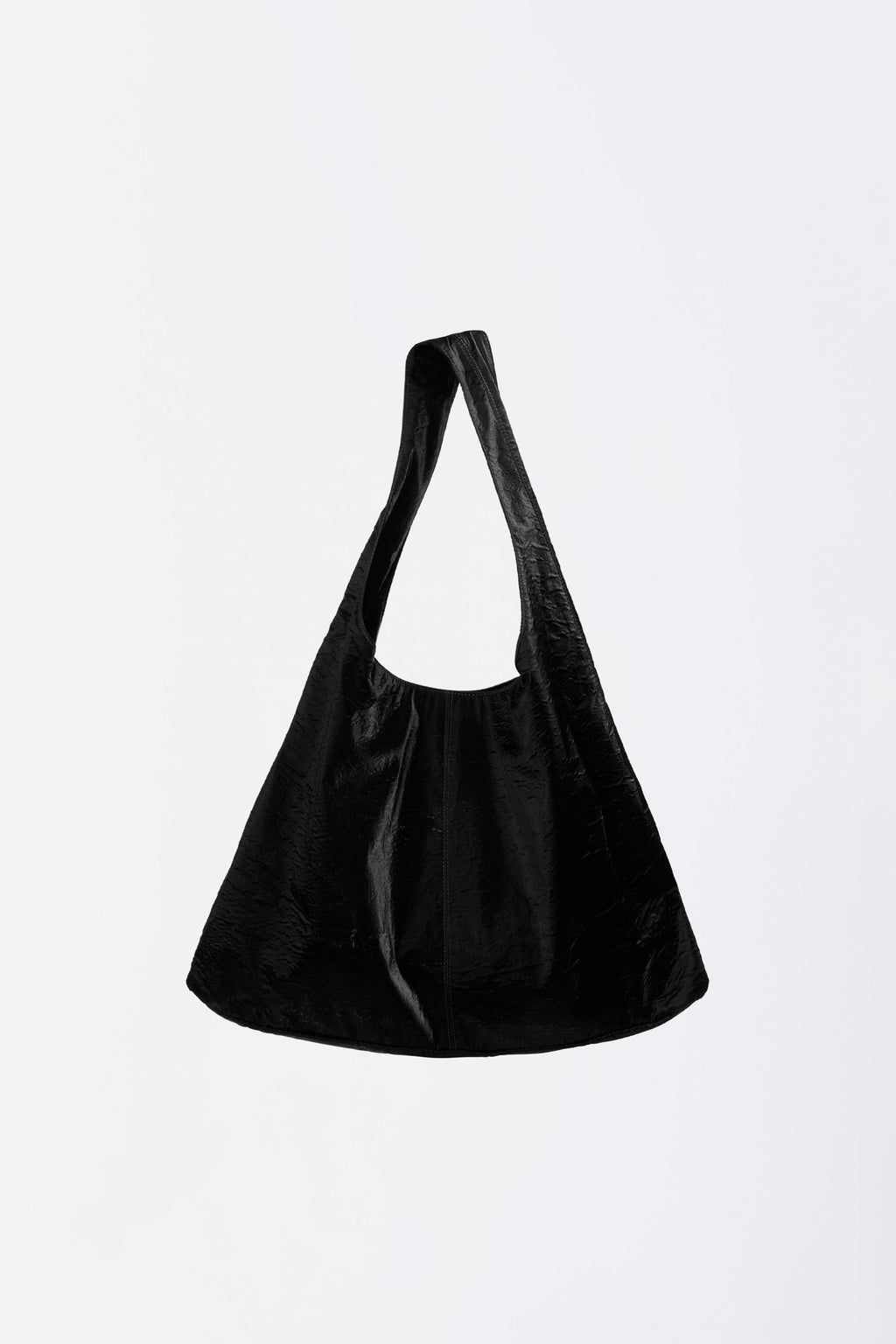 Sculptor Stud Metallic Hobo Bag Black