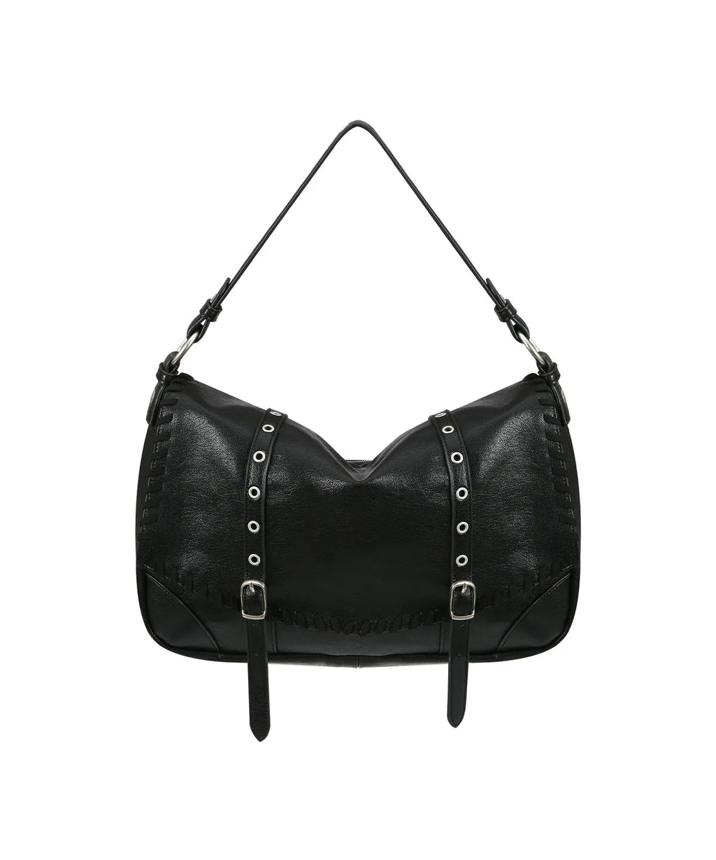[yeomim] braided flap bag (black/grunge taupe)