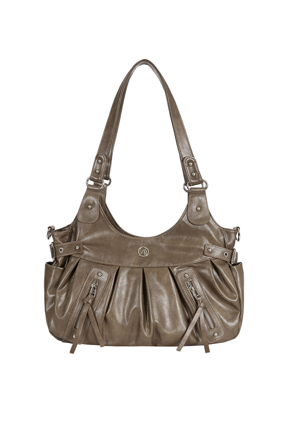 ILLIGO Amber Buckle Shoulder Bag / Beige