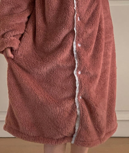 [韓國售出10,000+⭐️] J'eu Fluffy Lace Fleece Pajama Set 5colors