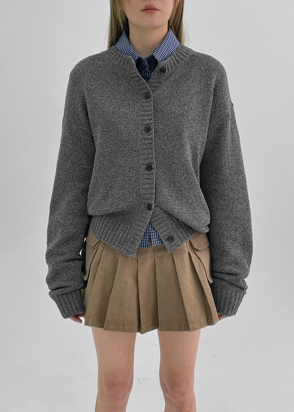 [韓國製造🇰🇷] BLACKUP Seasoned Bocashi Knit Cardigan / 2colors