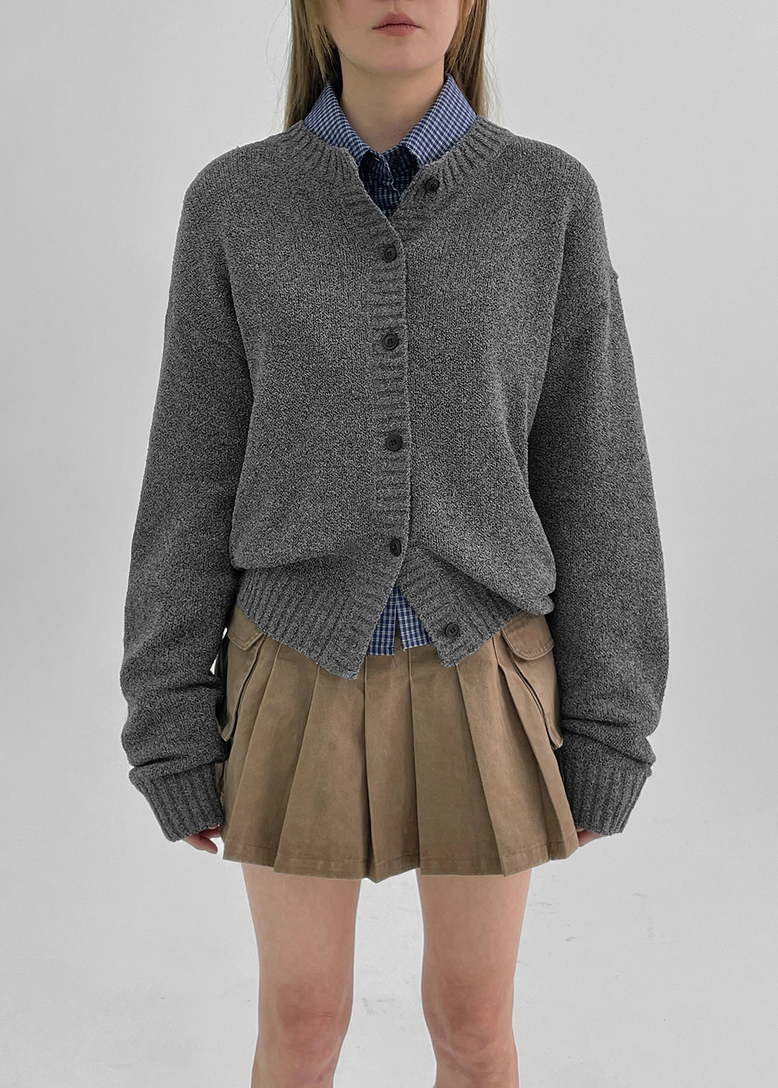 [韓國製造🇰🇷] BLACKUP Seasoned Bocashi Knit Cardigan / 2colors