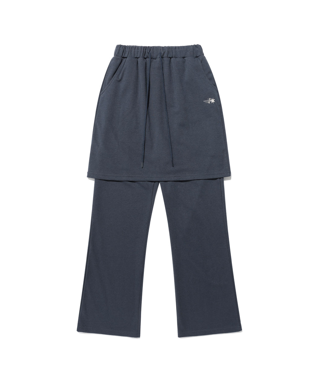 niceghostclub LOGO SWEAT LAYERED PANTS [NAVY]
