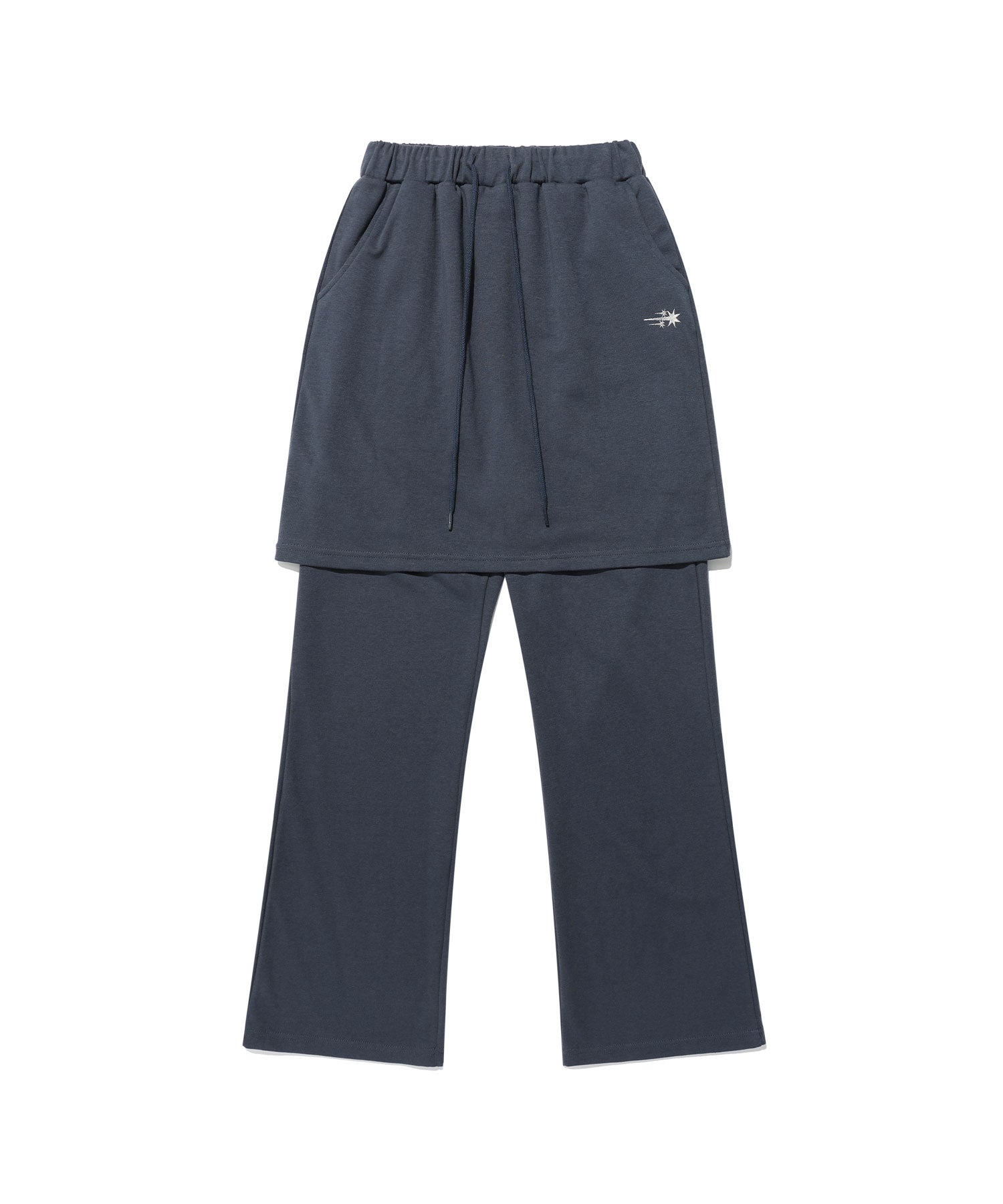 niceghostclub LOGO SWEAT LAYERED PANTS [NAVY]