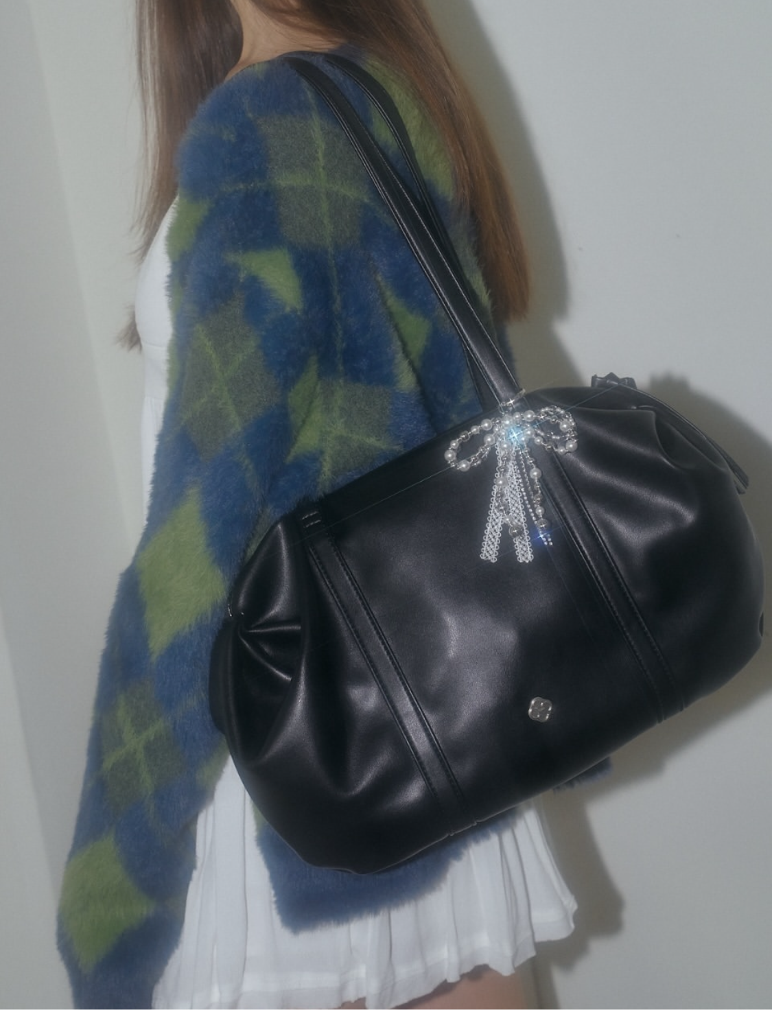 Heeari Aurora Shirring Duffel Bag - Deep Black