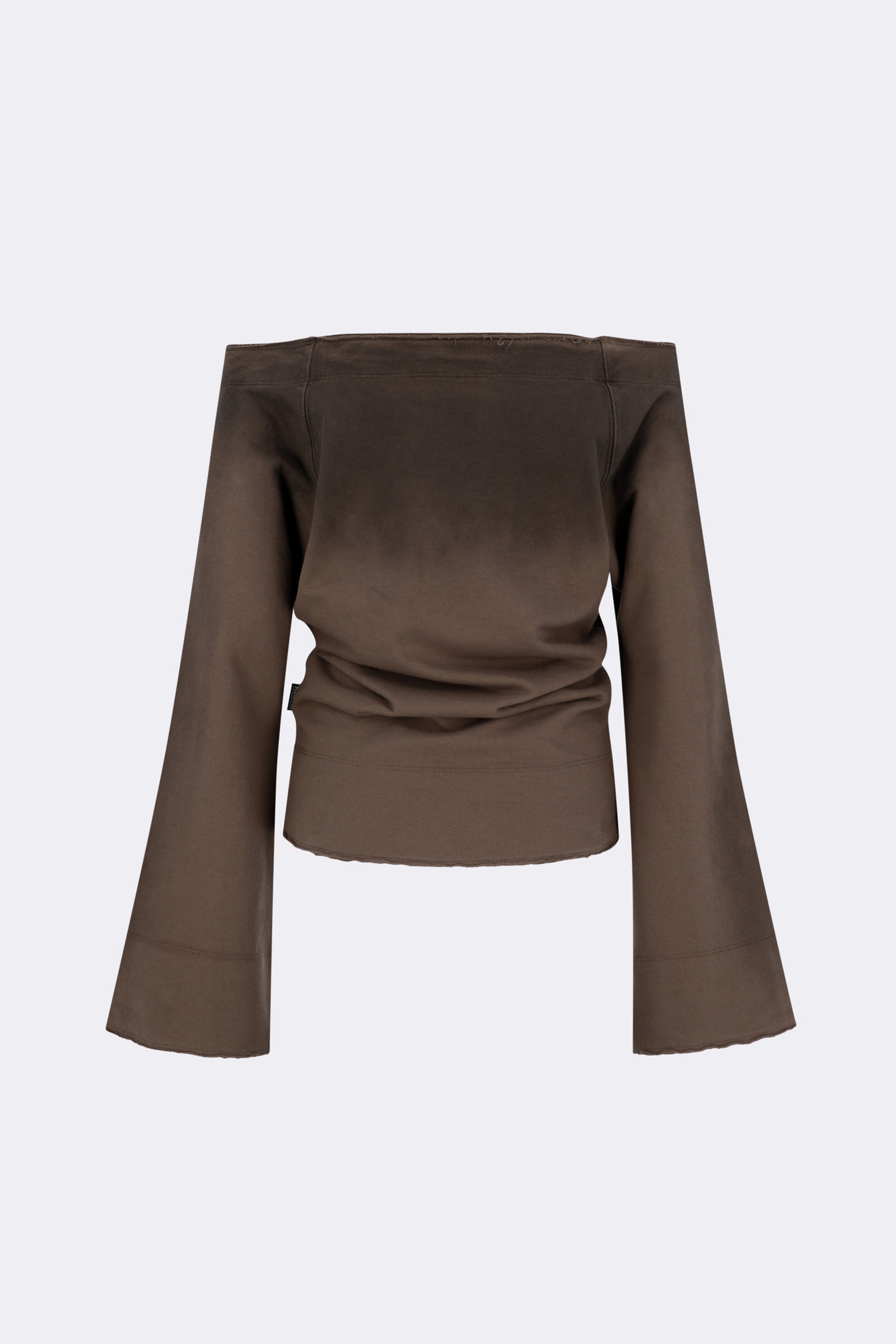 Sculptor Wide Bell Sleeve Sweatshirt Taupe Brown