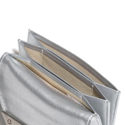 fennec Crinkle Triangle Accordion Pocket / silver