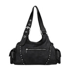 ILLIGO LOOP DOUBLE POCKET SHOULDER BAG - BLACK