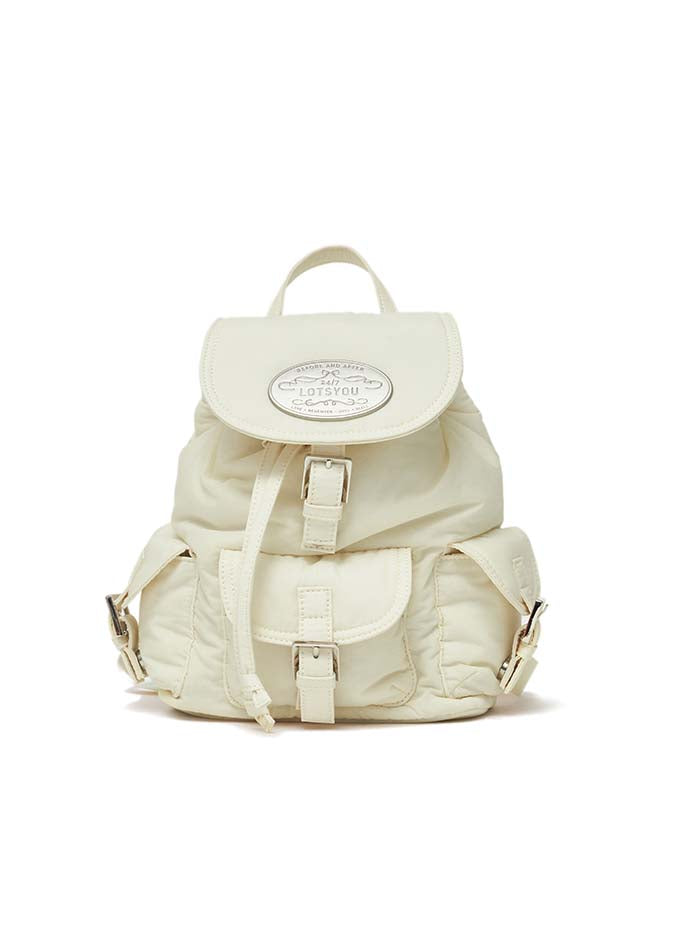 lotsyou Nostalgia Chubby Backpack - Nylon Ivory