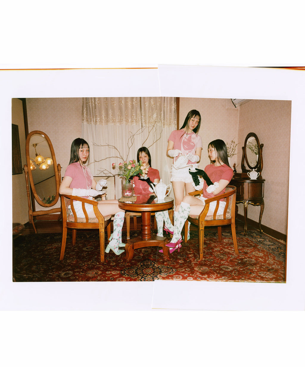 niceghostclub junji ito maniac tomie silhouette mini tee [pink]