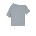 Illigo LOVE ONE SHOULDER OVERFIT T-SHIRT - Melange Grey