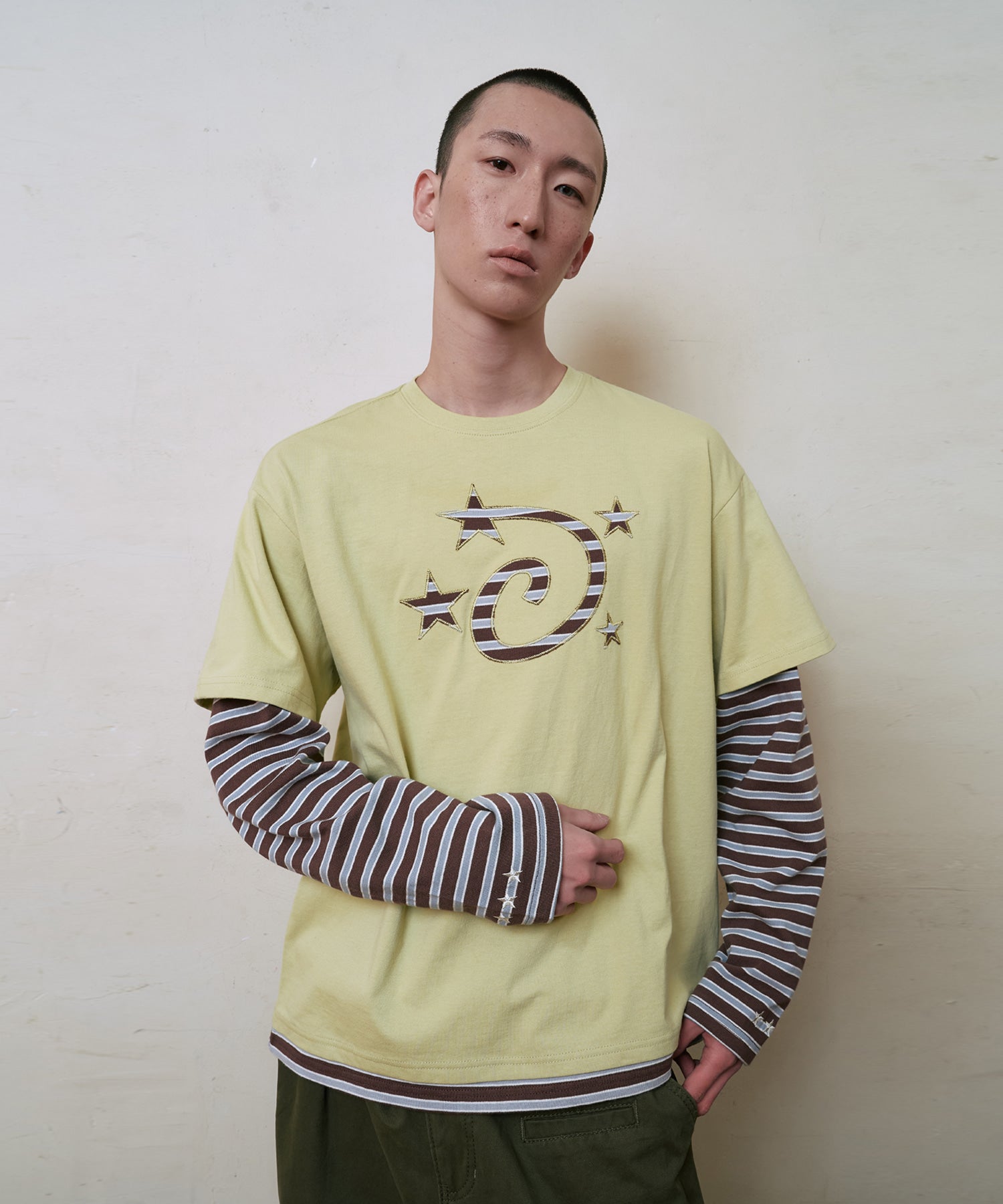 LSC STAR LOGO APPLIQUE LAYERED LONG SLEEVE (YELLOW)
