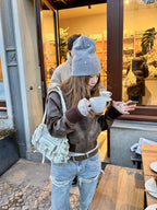 [DEINET] BELTED POCKET MINI SHOULDER BAG IN BEIGE