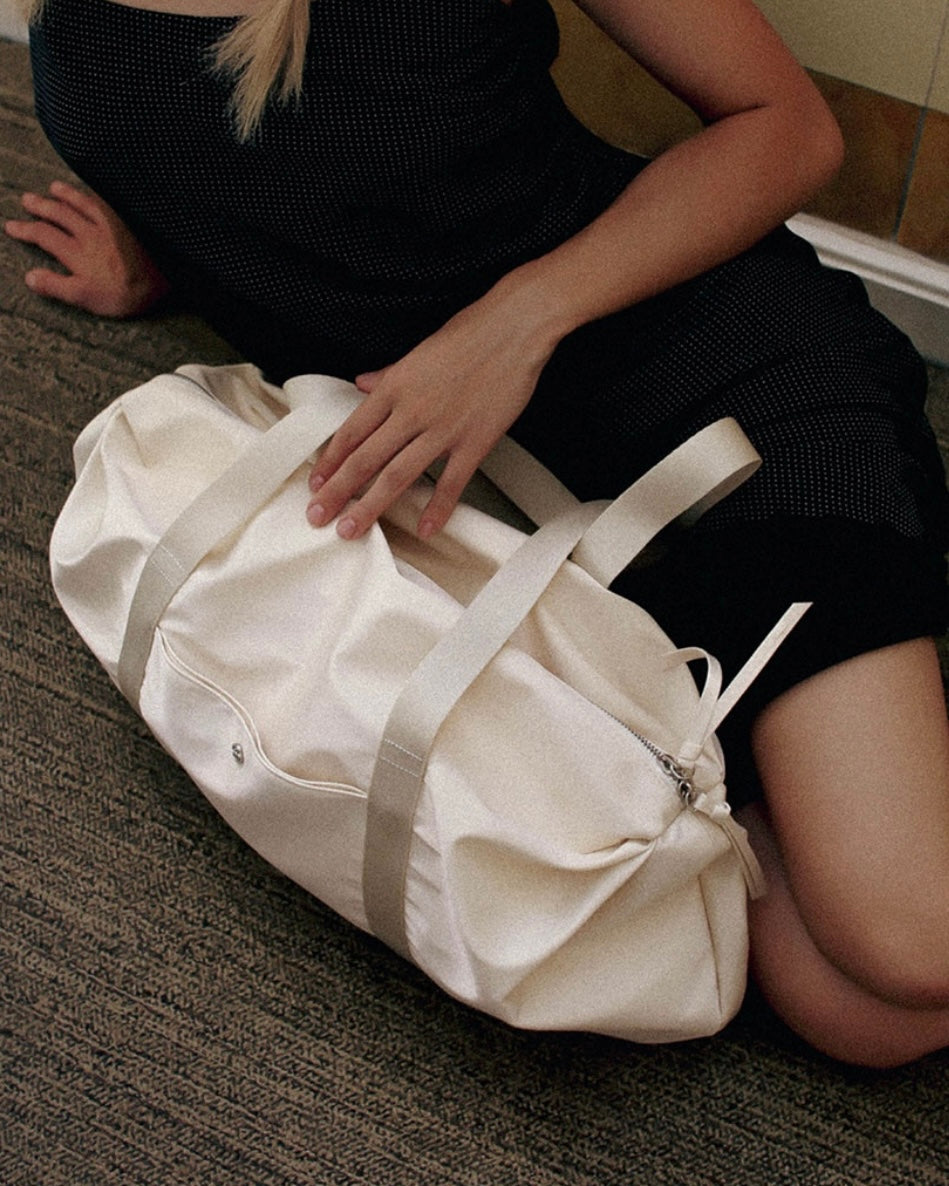 Heeari Aurora Shirring Duffle Big Bag - ivory