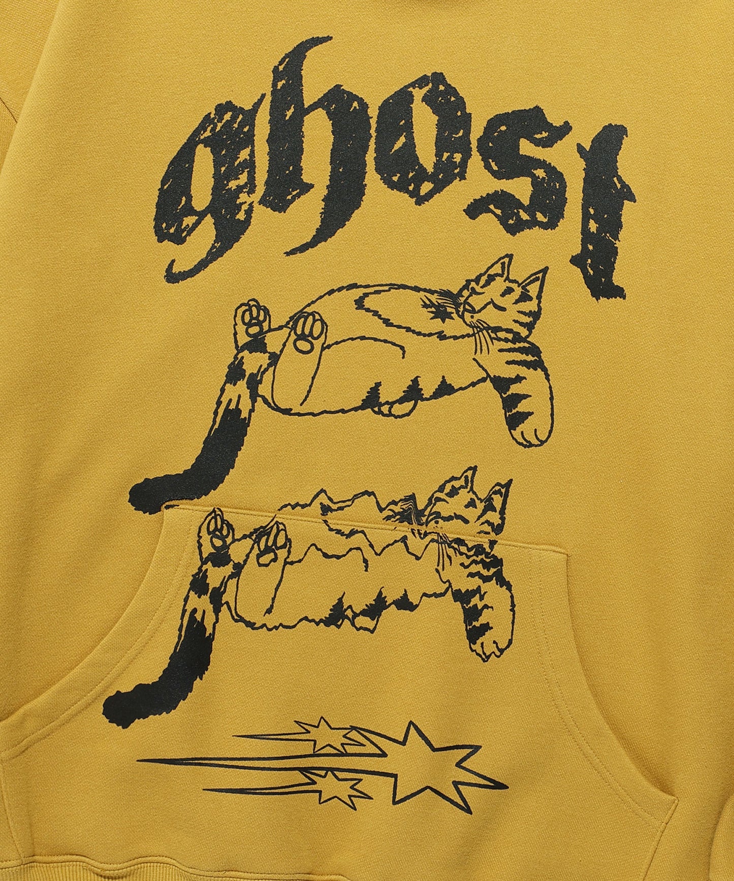 niceghostclub A FALLING CAT HOODIE [MUSTARD]