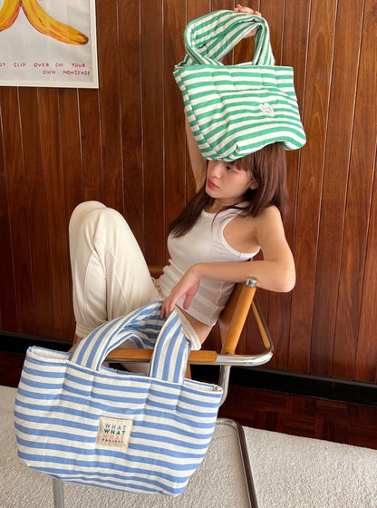 Striped Big Muffin Bag - 4colors