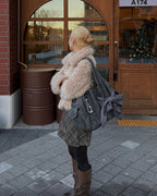 siweol Bow Shoulder Bag / Nubuck Grey