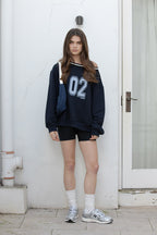 SPORTY OVERSIZE SWEATSHIRT (NAVY)