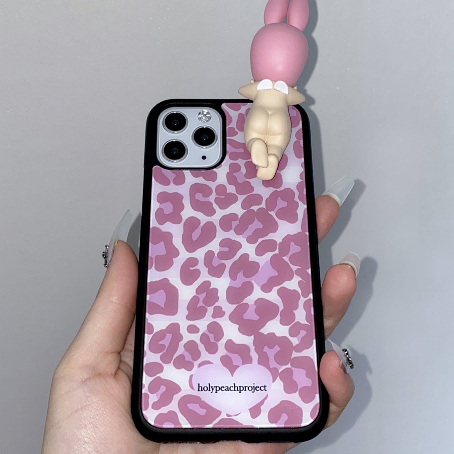 Leopard Glass Bumper iPhone Case - Pink