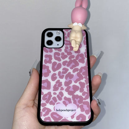 Leopard Glass Bumper iPhone Case - Pink