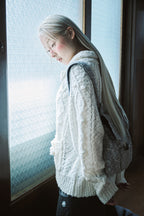 hugyourskin Popcorn knit zip-up (Butter)