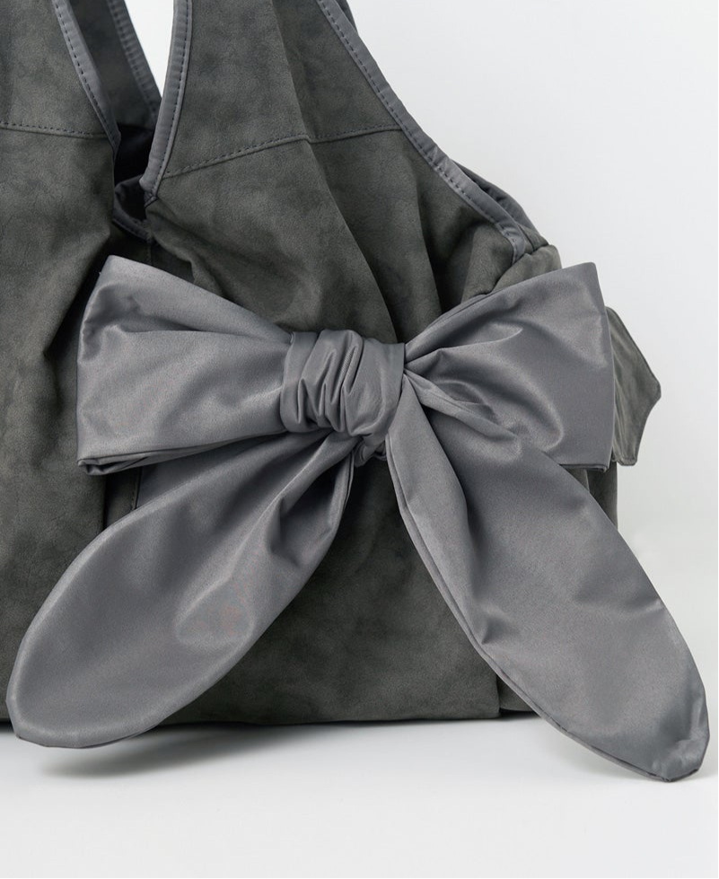 siweol Bow Shoulder Bag / Nubuck Grey