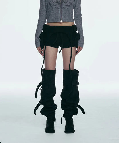 GILA ARCHIVE BOLD LOGO POCKET KNIT SHORTS_BLACK