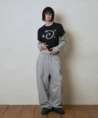 LSC STAR LOGO APPLIQUE LAYERED LONG SLEEVE (BLACK)
