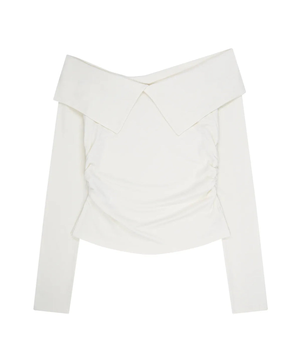 [illigo] BOW OFF SHOULDER LONG SLEEVE_WHITE