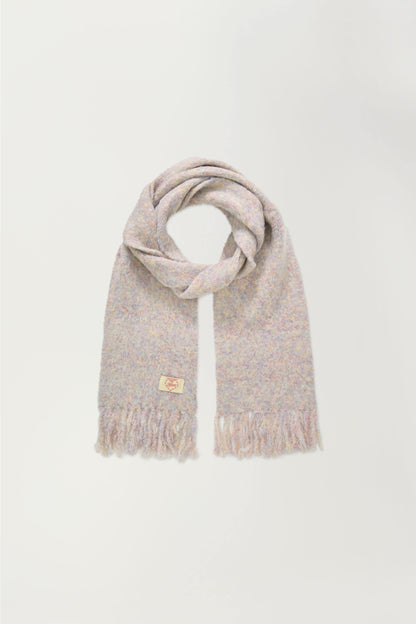 Fluffy Premium Wool Blende Fringe Muffler - Lilac