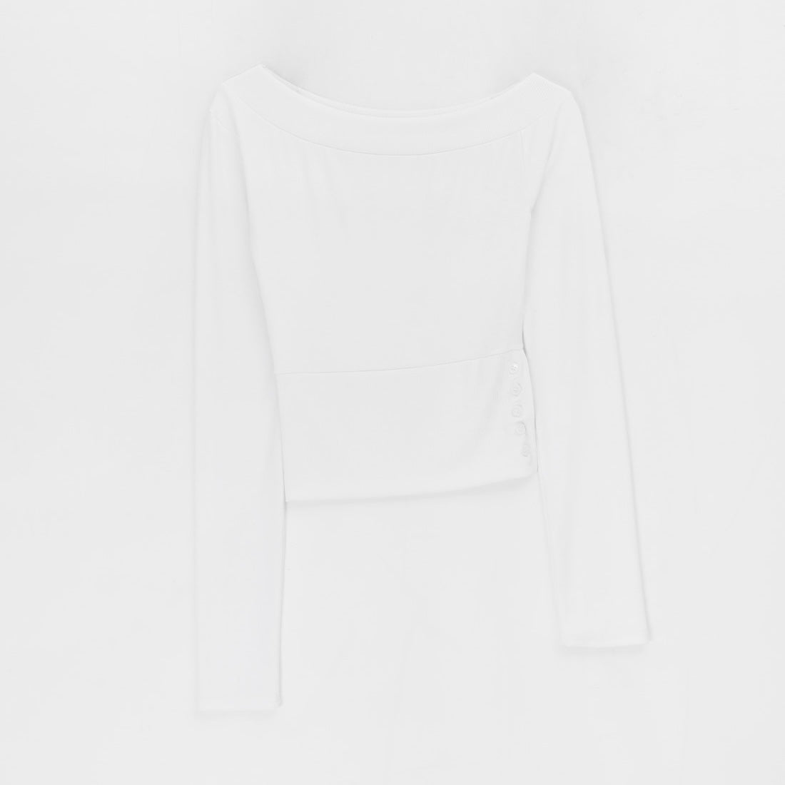 韓國製造 Slit Button Off-Shoulder Top / 4colors