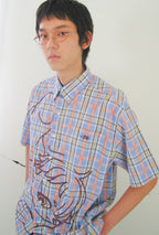 niceghostclub angel check big big half shirt [2colors]