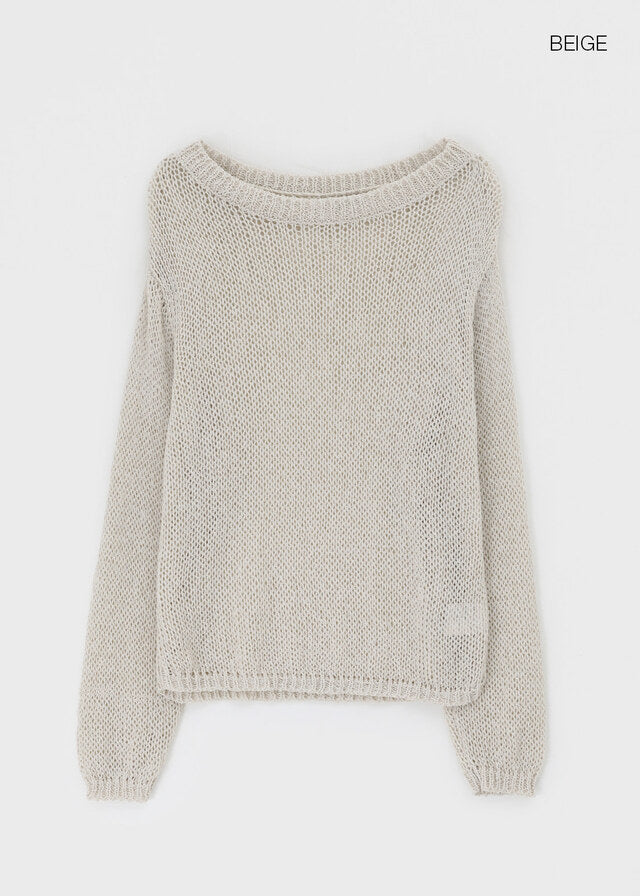 Summer Boat Neck Overfit Knit / 2colors