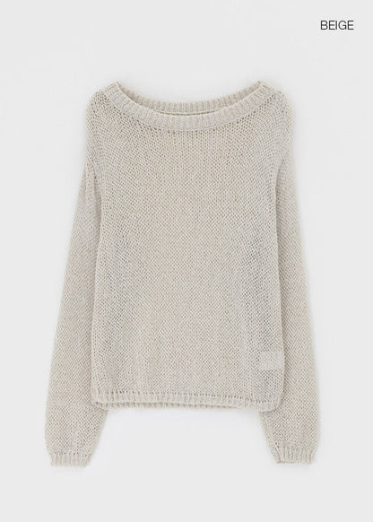 Summer Boat Neck Overfit Knit / 2colors