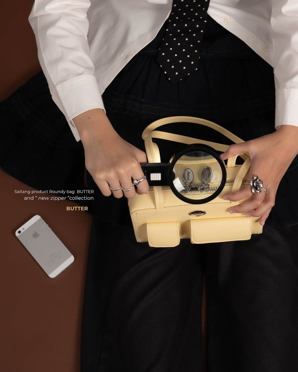 PU Roundy Shoulder Bag / yellow butter