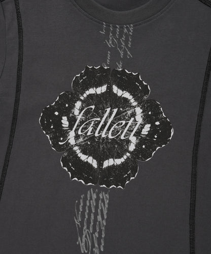 Fallett Flower T-shirt - white/charcoal