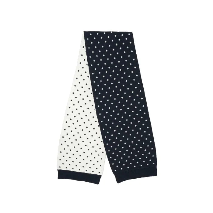 NEWYORKWORKS EMBROIDERY DOT DOUBLE SIDED MUFFLER_NAVY