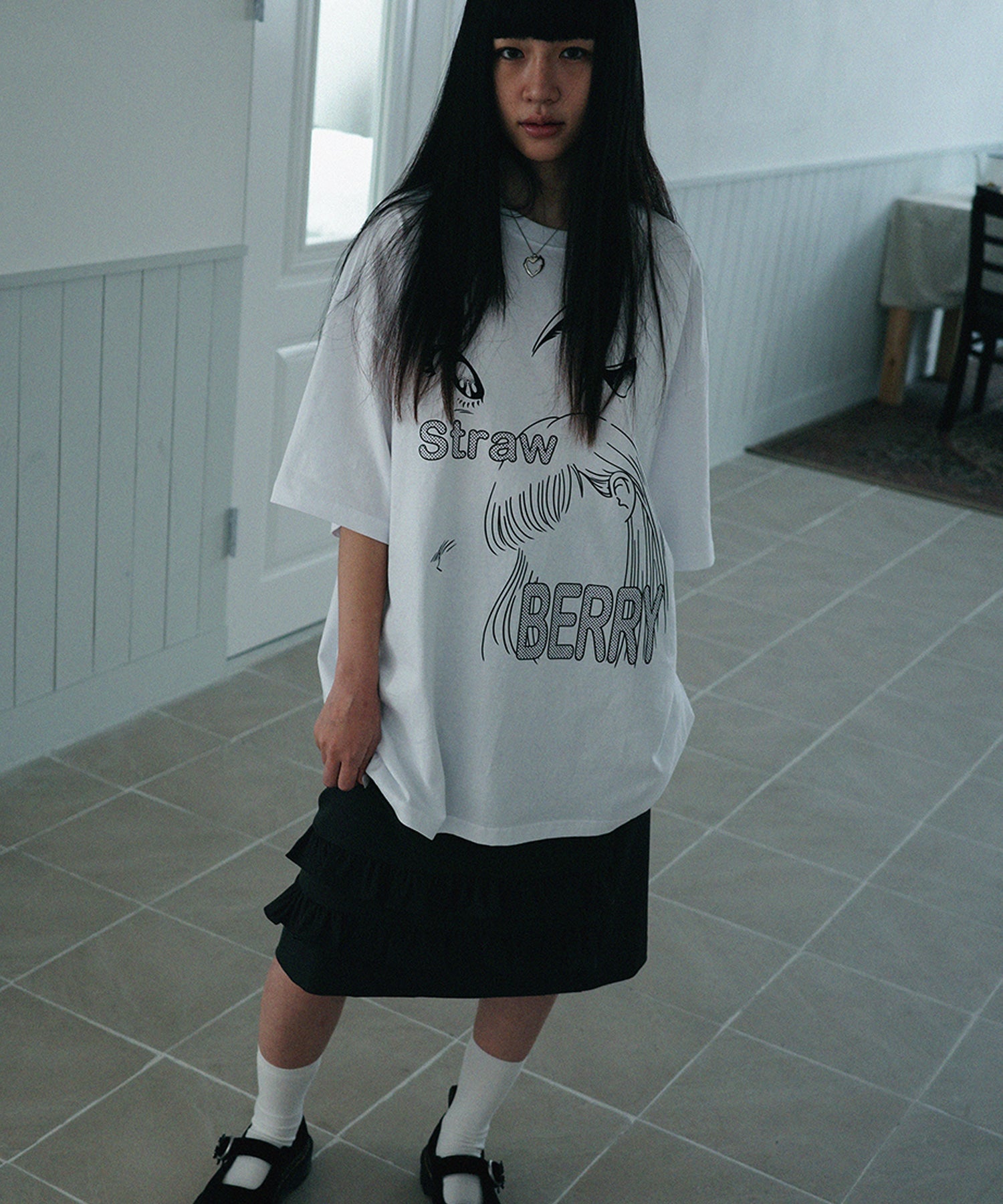 WONDERVISITOR DECOMPOSITION OVERFIT T-SHIRT / WHITE